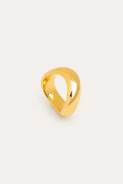 Anillo Tina Acero Baño Oro 12