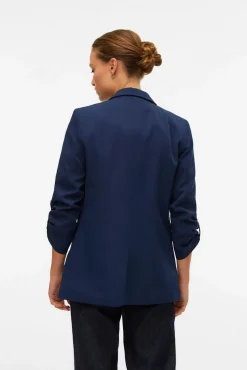 Blazer aberto com manga arregaçadas