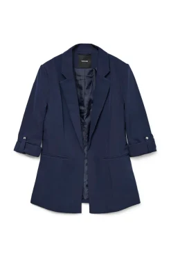 Blazer aberto com manga arregaçadas