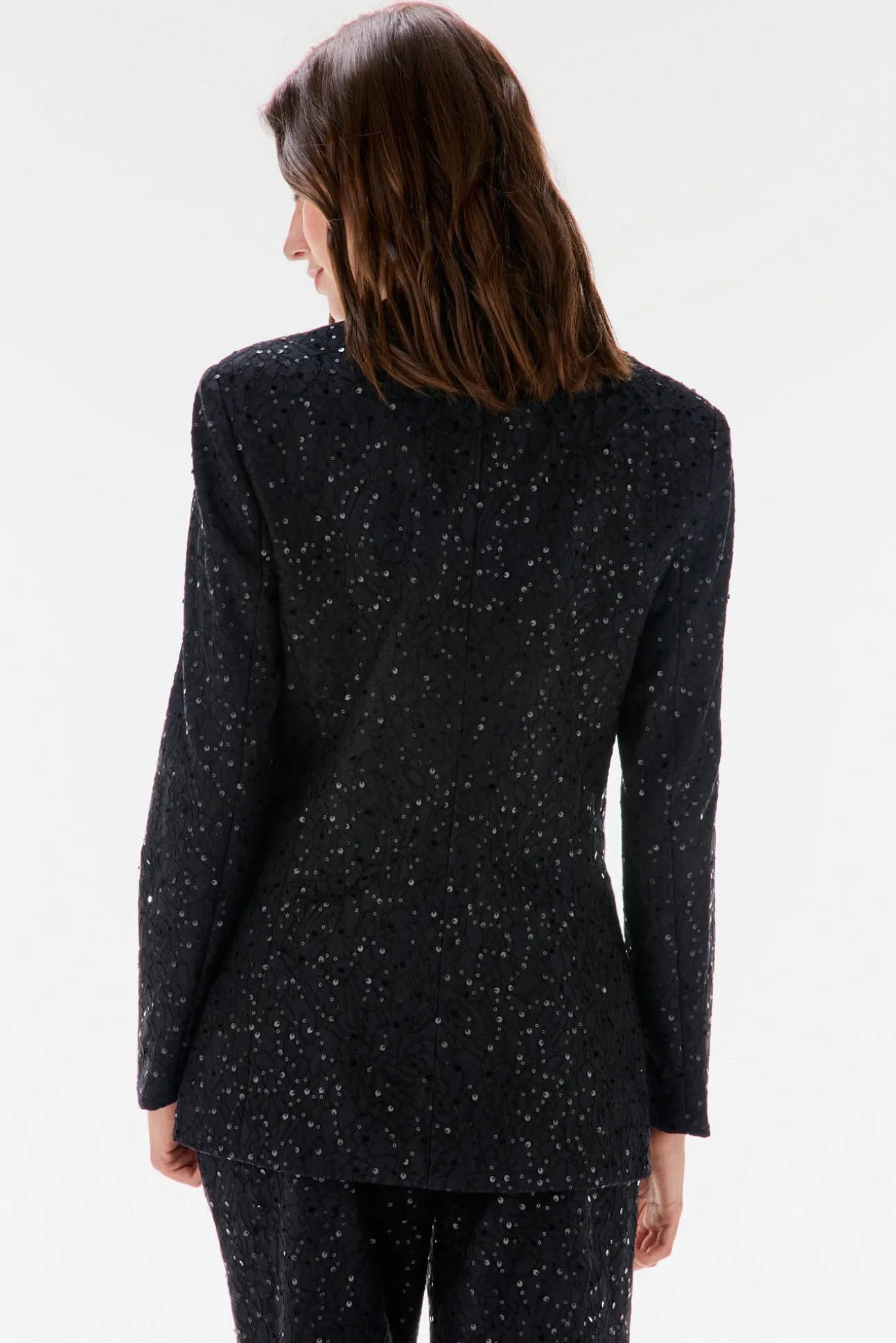 Blazer ajustado com lantejoulas