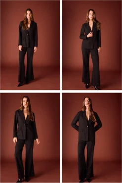 Blazer ajustado com strass.