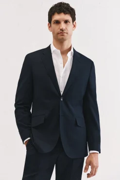 Blazer azul-marinho slim fit