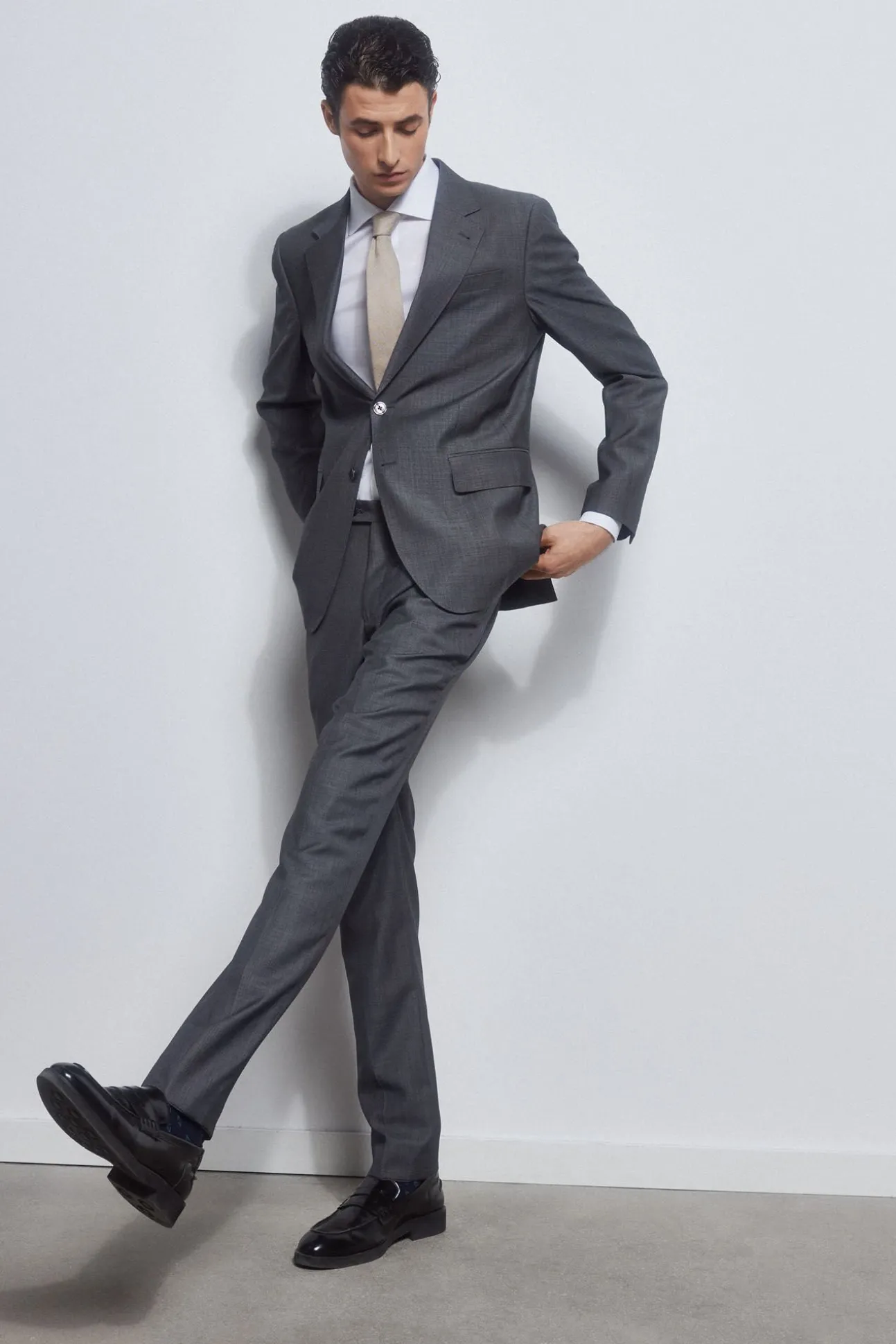 Blazer cinzento bi-stretch slim