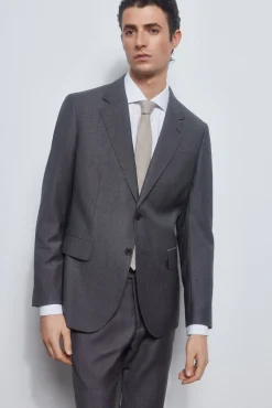 Blazer cinzento bi-stretch slim