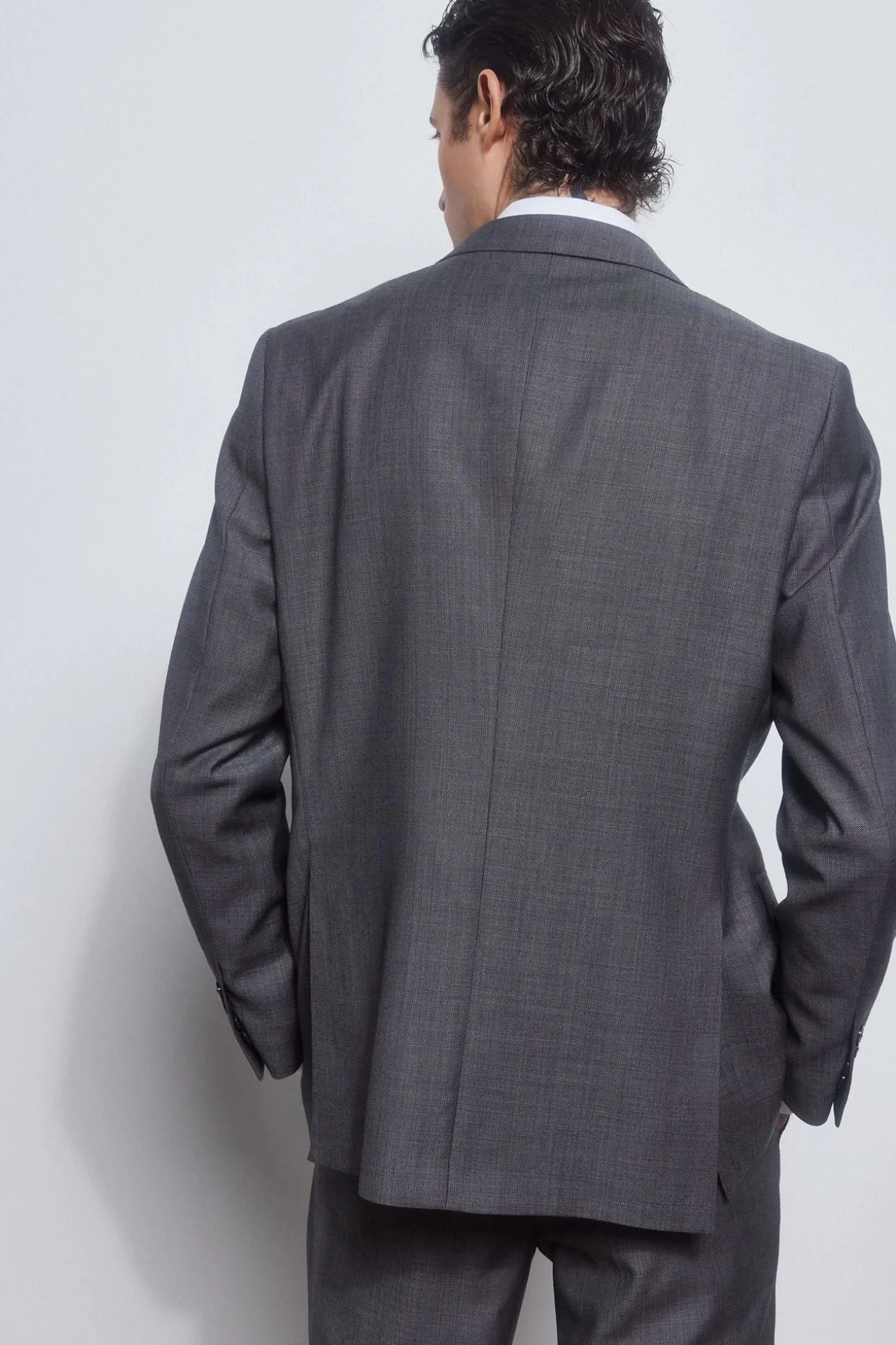Blazer cinzento bi-stretch slim