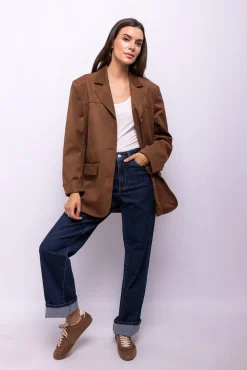 Blazer com efeito camurça