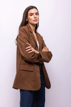 Blazer com efeito camurça