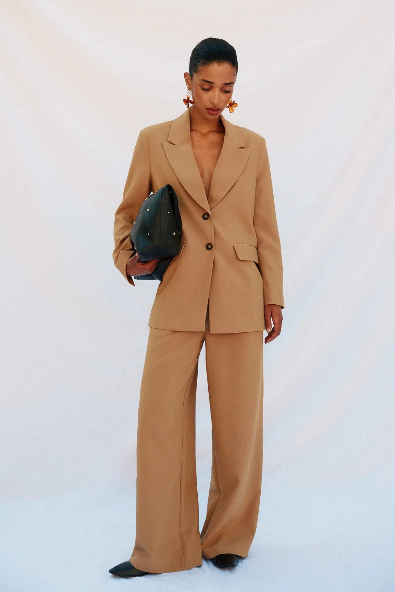 Blazer com gola de lapela