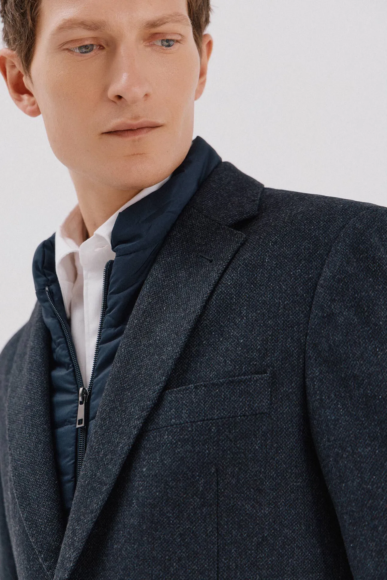 Blazer de lã com vistas removíveis