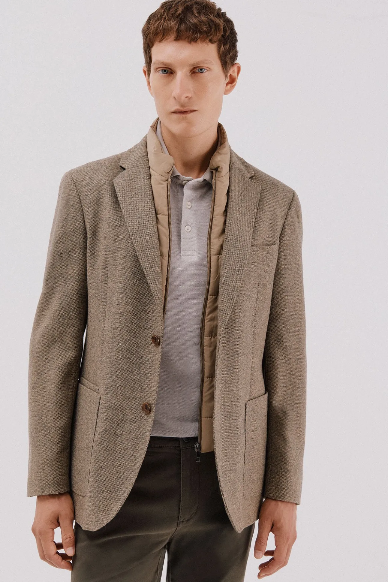 Blazer de lã com vistas removíveis