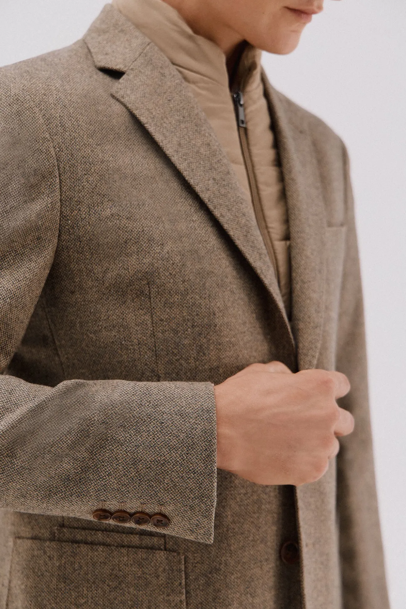 Blazer de lã com vistas removíveis