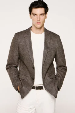 Blazer de lã slim fit