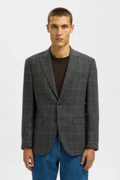Blazer de lã xadrez