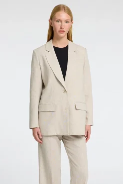 Blazer de linho com ajuste relaxado