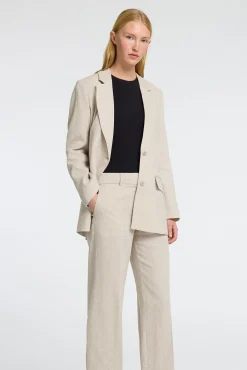 Blazer de linho com ajuste relaxado