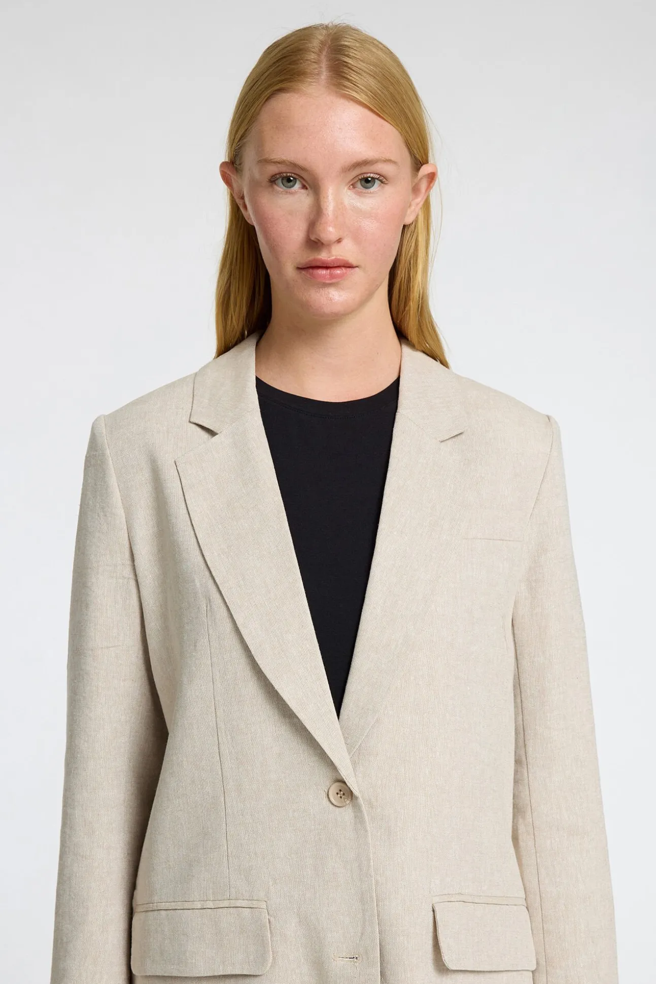 Blazer de linho com ajuste relaxado