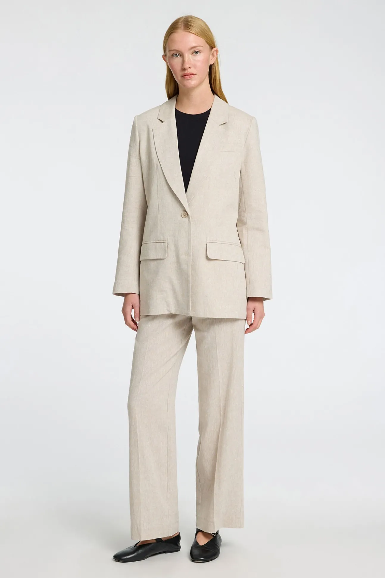 Blazer de linho com ajuste relaxado
