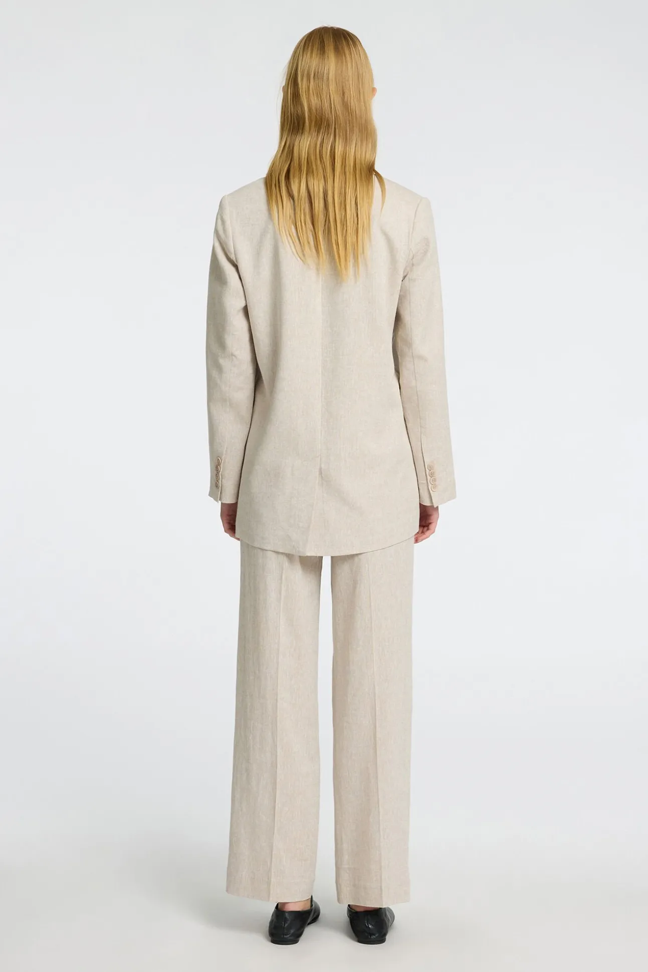 Blazer de linho com ajuste relaxado
