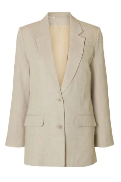 Blazer de linho com ajuste relaxado