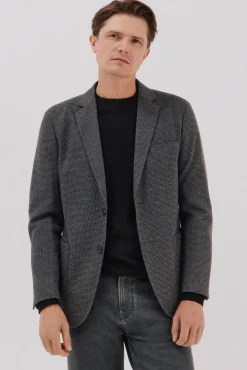 Blazer de malha pied-de-poule