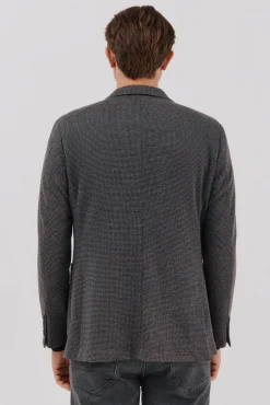 Blazer de malha pied-de-poule
