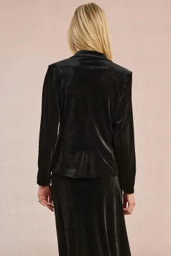 Blazer de veludo com gola e lapela