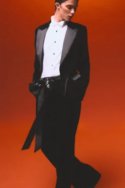 Blazer de veludo e cetim