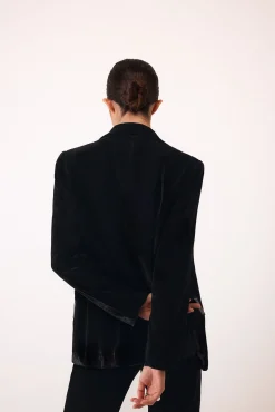 Blazer de veludo e cetim