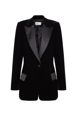 Blazer de veludo e cetim