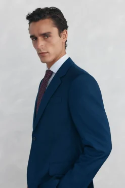 Blazer estruturado azul slim fit bi-elástico
