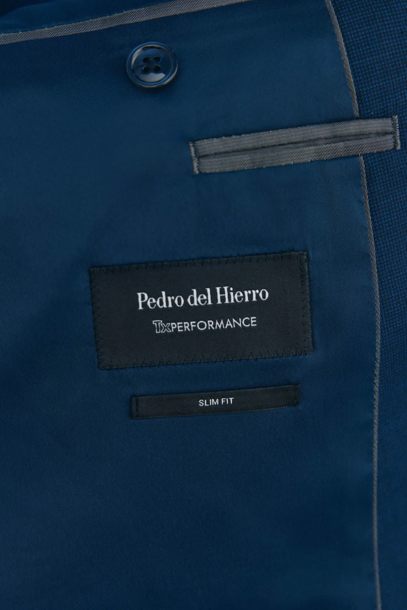 Blazer estruturado azul slim fit bi-elástico