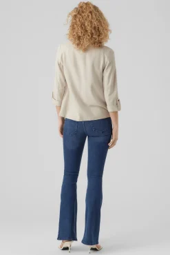 Blazer feminino aberto com lapela