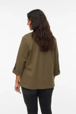 Blazer feminino aberto com lapela grande