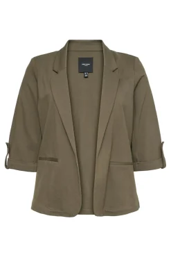 Blazer feminino aberto com lapela grande