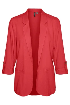 Blazer feminino aberto com lapela