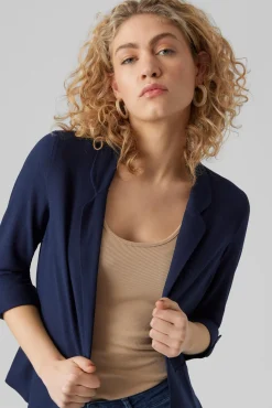 Blazer feminino aberto com lapela