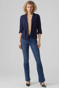 Blazer feminino aberto com lapela