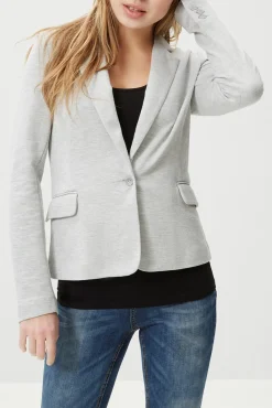Blazer feminino de manga comprida com bolsos