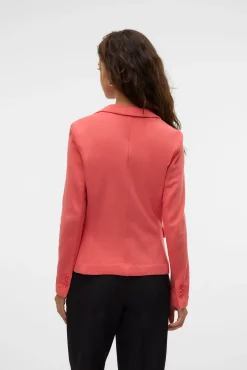 Blazer feminino de manga comprida com bolsos