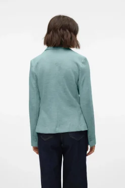 Blazer feminino de manga comprida com bolsos