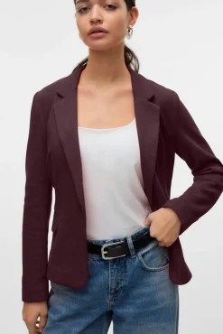 Blazer feminino de manga comprida com bolsos