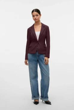 Blazer feminino de manga comprida com bolsos