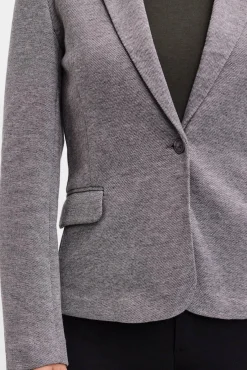 Blazer feminino de manga comprida com bolsos