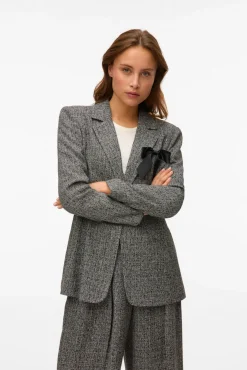 Blazer longo com efeito marmorizado
