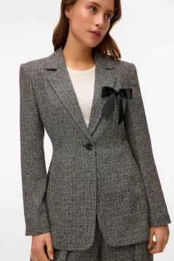 Blazer longo com efeito marmorizado