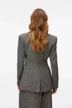 Blazer longo com efeito marmorizado