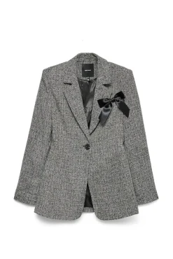 Blazer longo com efeito marmorizado