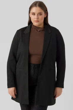 Blazer manga comprida com bolsos plus size
