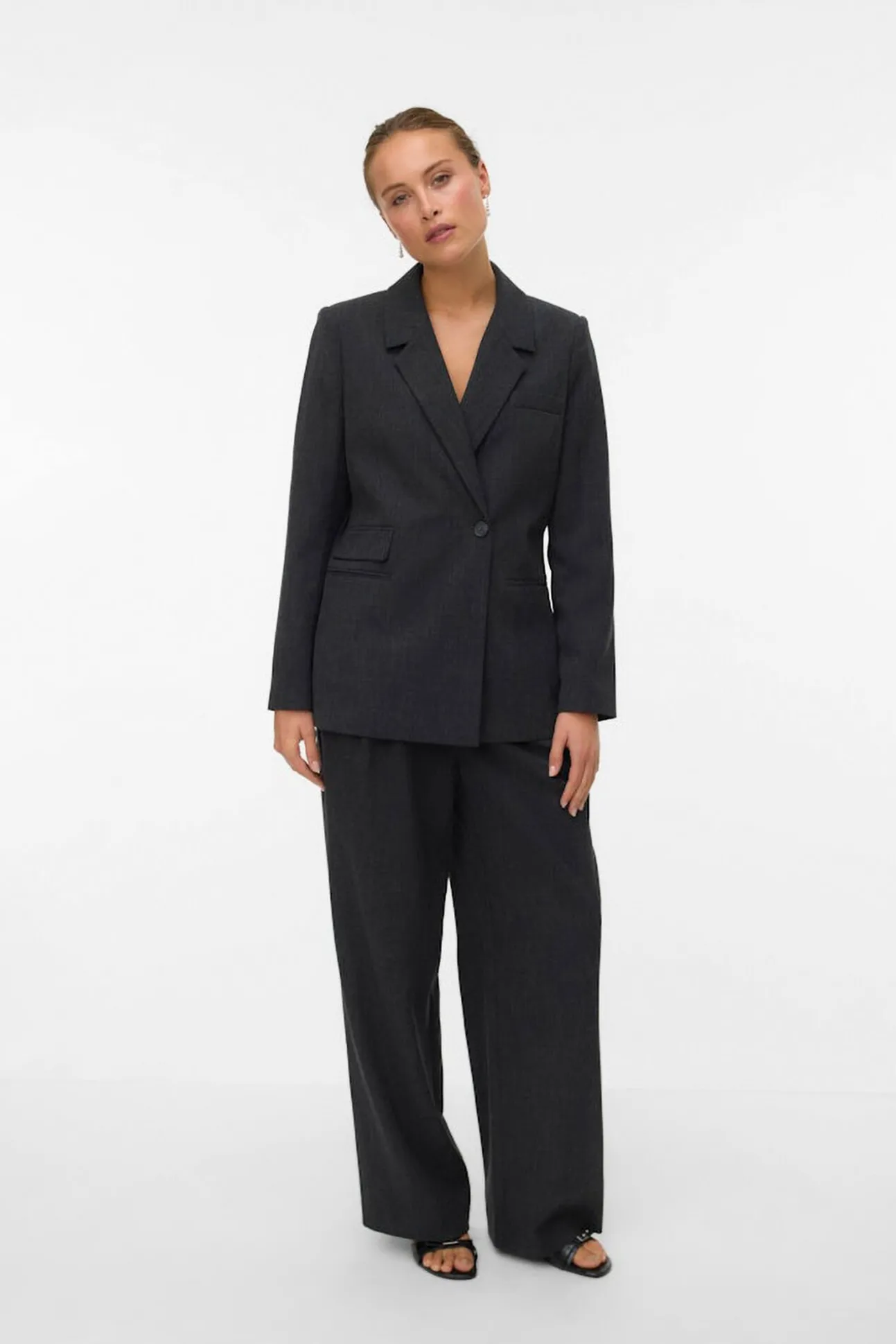Blazer regular com efeito mesclado