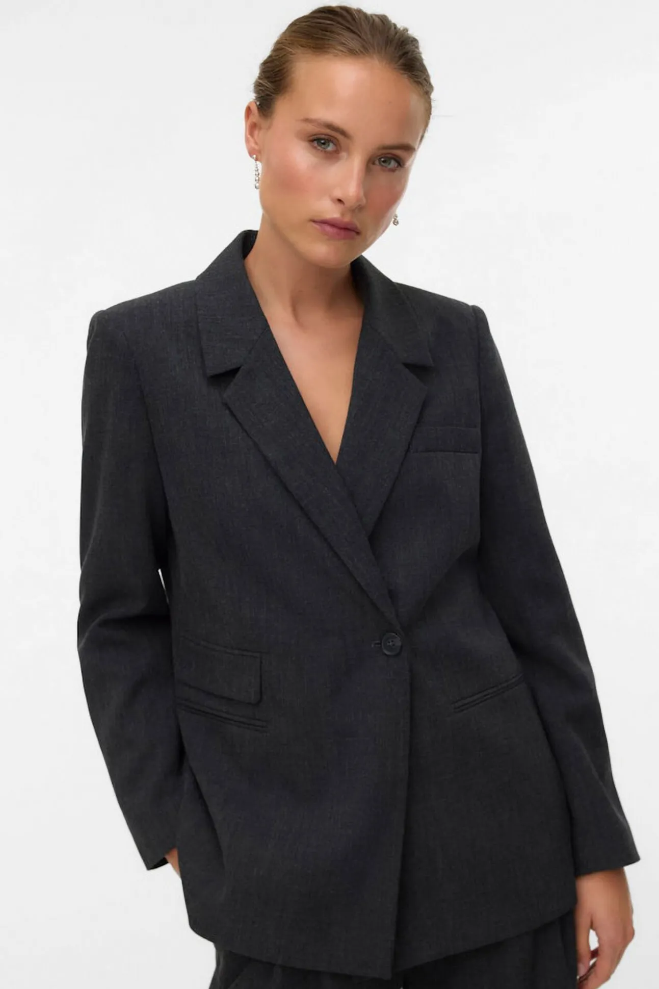 Blazer regular com efeito mesclado